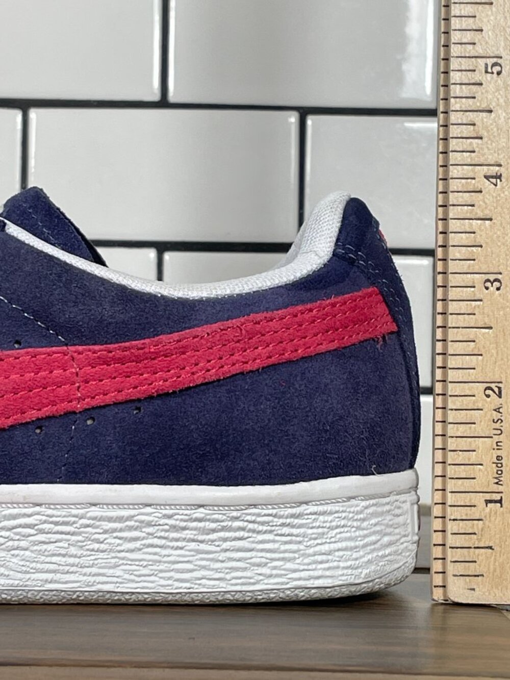 Puma Suede Classic Shoes Womens Size 8.5 Crown Blue Red Casual Low Top Sneaker - Picture 10 of 13